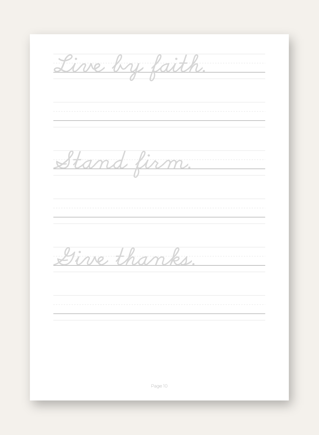 Cursive handwriting practice for Stage 2