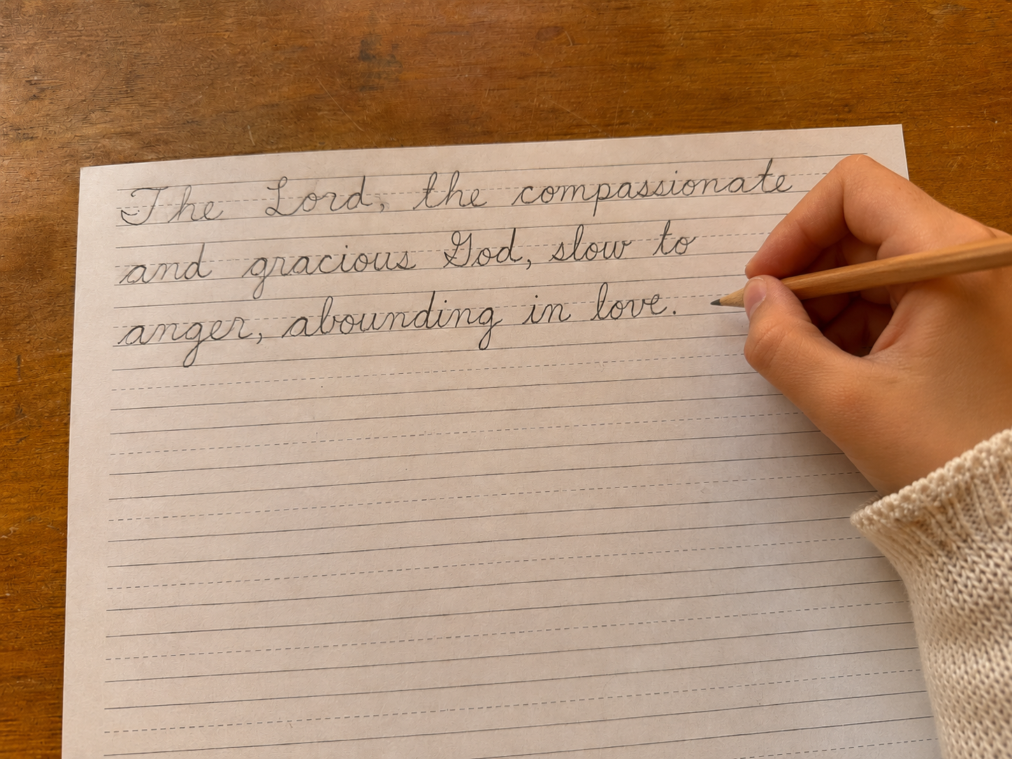 Copywork sample showing more than handwriting practice